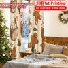 Flat Printing Gingerbread Joy Chic Curtain Cloth Yarn Curtains Holiday Use Bedroom Living Room Office Teens Set Of 2 Made Polyester Washable Area
