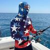 Men's Casual Raglan Sleeve Hooded Long Sleeve Sun Protection Shirt with Graphic Print Lightweight Breathable Fabric for Outdoor Activities