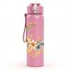 1PC Moon Daisy Wreath Art 750ml Color Plastic Sports Water Bottle Leakproof Flip Straw Lid Suitable for Sports Office Home Use