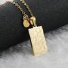 18K Gold Stainless Steel Zodiac Pendant Necklace - Square Constellation Design for Women