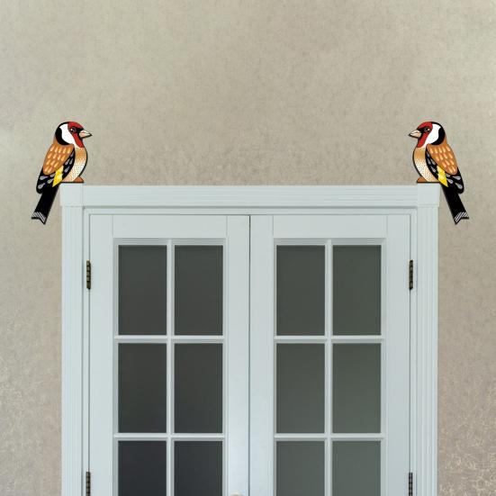 1 Pair Bird Door Topper Rustic Bird Shape Door Frame Corner Sculpture Wooden Wall Art Sign for Bedroom Living Room