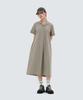 Snow Peak Cooling Root Collared Beige Casual Dress Dress, Medium, Grey, Women's,