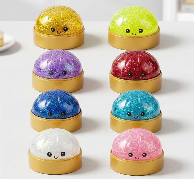 Colorful Emoji Baozi Stress Relief Toy - Cute Squeeze Steamer Basket for Decompression