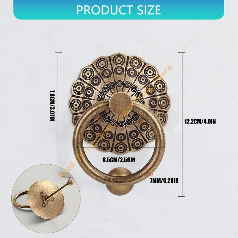 Luxurious Retros Brasses Door Handle Elegant Appearance Enduring Corrosions Proof for Modern Homes Interiors 55KF