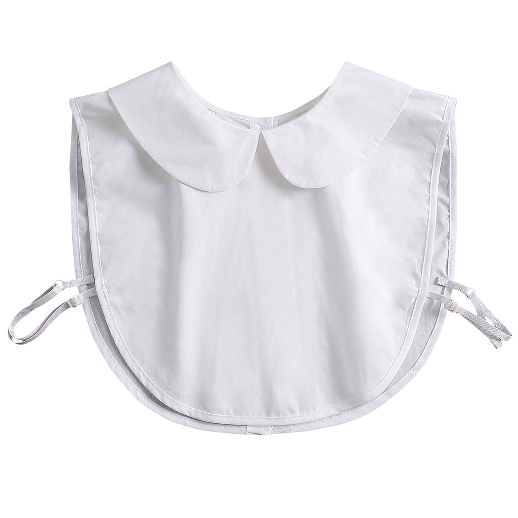 Women's Solid Colour Black White Vertical Small Flip Collar Versatile Shirt Jumper Jumper Fashion Lace False Collar Four Seasons