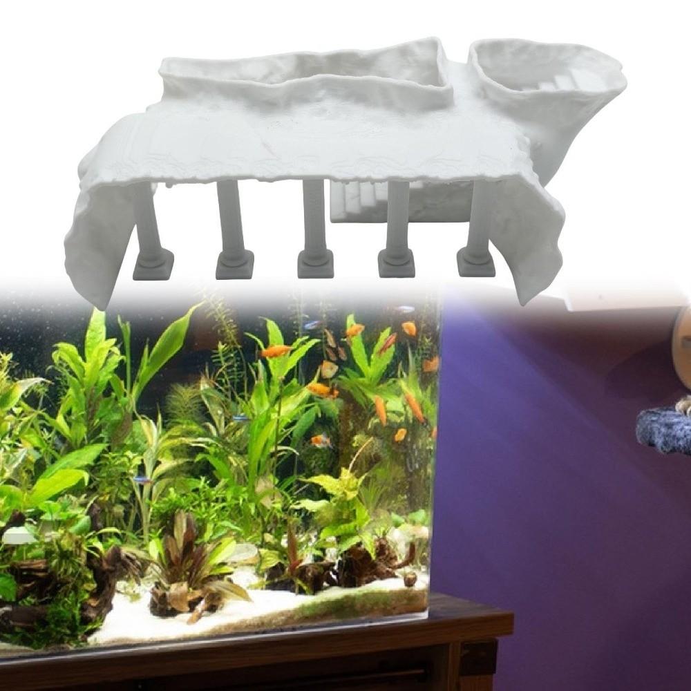 Simulated Aquarium Cave Tunnel Artificial Roman Column Shrimp Hiding House  For Home Office Desk
