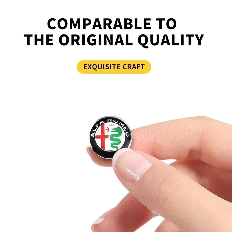 14mm Car Remote Key Sticker Aluminum Badge For Alfa Romeo Giulia Stelvio Giulietta 156 159 147 Mito Tonale Brera Dis Accessories