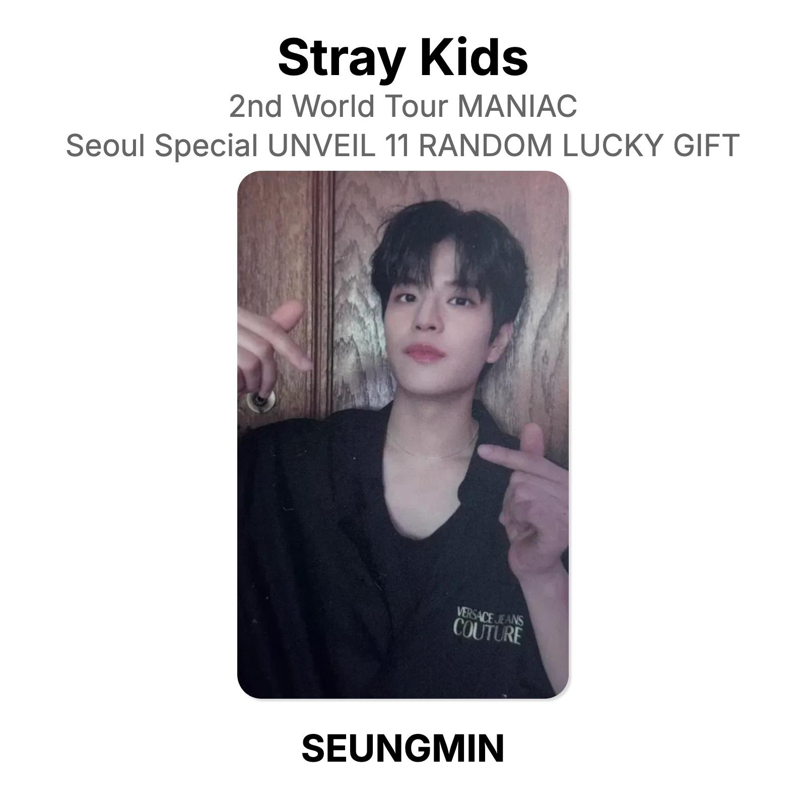 Stray Kids 2nd World Tour MANIAC Seoul Special UNVEIL 11 RANDOM LUCKY GIFT Official Photocard SEUNGMIN