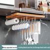Stainless Steel Kitchen Storage Rack: Hanging Organizer with Cabinet Baskets & Paper Towel Holder