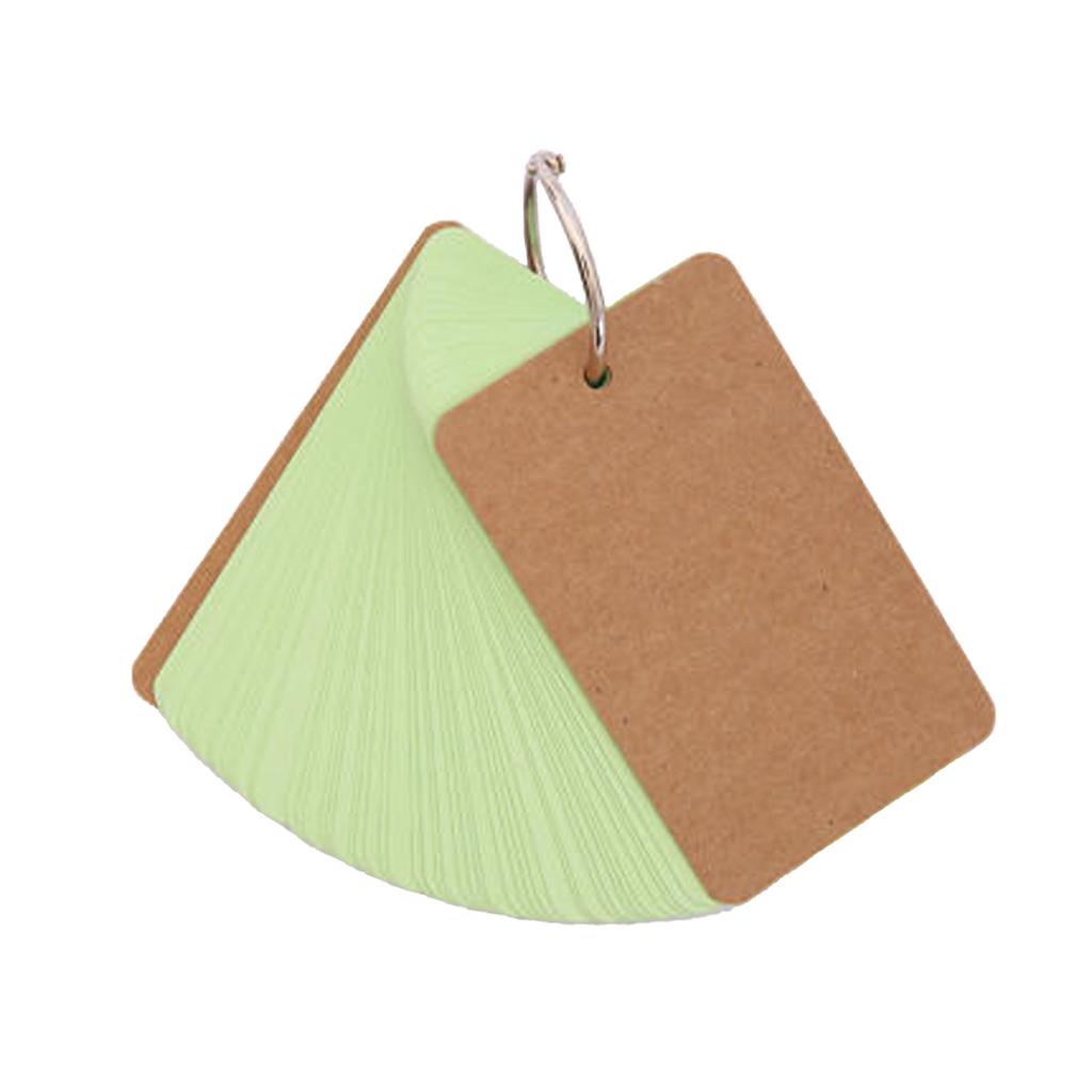 50Sheets Unlined Index Cards with Binder Rings Revision Card Punched Note Card Unruled Study Card Flashcard for Learning