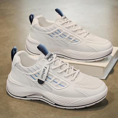 Men's Shoes Summer New Breathable Mesh White Shoes Men's Trend Versatile Platform Sports Shoes Casual Trendy Shoes