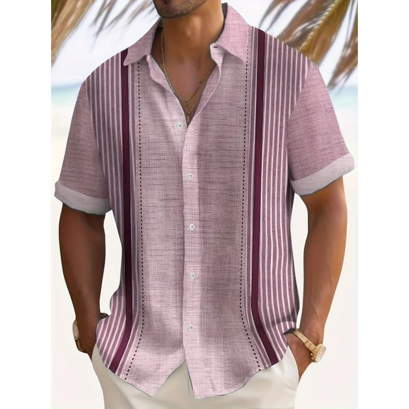 The men's short-sleeved shirt for summer 2025 is breathable lightweight casual and refreshing with 3D printing