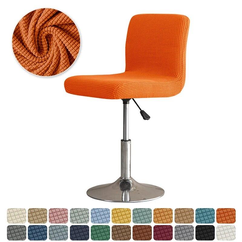 Solid Color Elastic Bar Stool Covers Polar Fleece Stretch Chair Stool Slipcovers Coffee Hotel Short Back Seat Chair Covers Home
