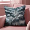 Foggy Forest Mountain Landscape Cushion Cover Multi-Scene Pillow Cover for Home & Car - Reversible, Soft & Durable for Daily Use