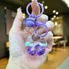 Cute Cartoon Cherry Blossom Quicksand Keychain Mini Oil Drop Pendant Creative Gift For Students And Children