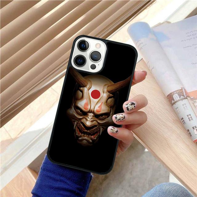 Japanese Oni Hannya Demon Mask Phone Case Cover For iPhone 17 Air 15 16e Pro Max 14 13 12 11 Pro Max Plus Shell