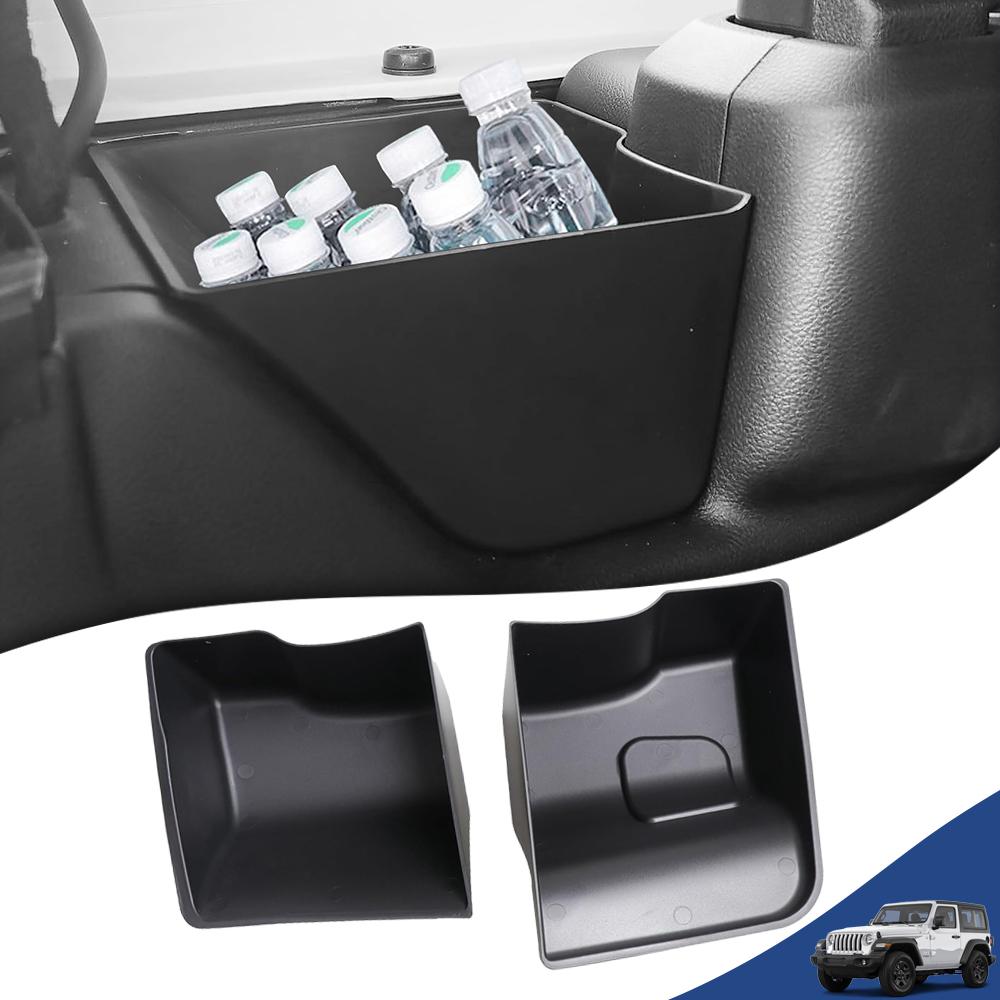 2PCS Car Rear Trunk Storage Box Cargo Organizer Tray for Jeep Wrangler JL 2026+ 2/4 Doors Stowing Tidying Interior Accessories