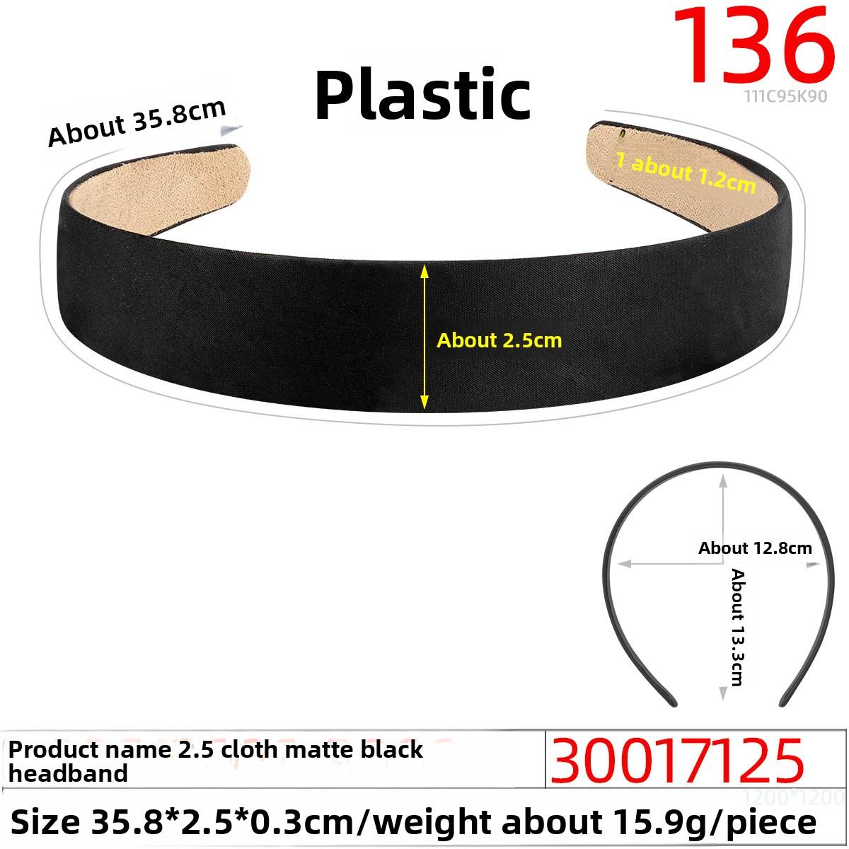 

Барвиста атласна широкопола пов язка на волосся, ретро шпилька ручної роботи, проста жіноча тканинна пов язка для волосся чорний