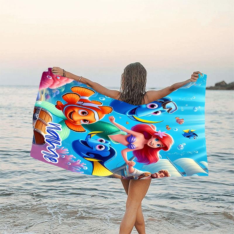 1pc Princess9 Beach Towel with Custom Name, Beach/Swimming/Bath/Picnic/Camping Towel, Suitable for Seaside Beaches