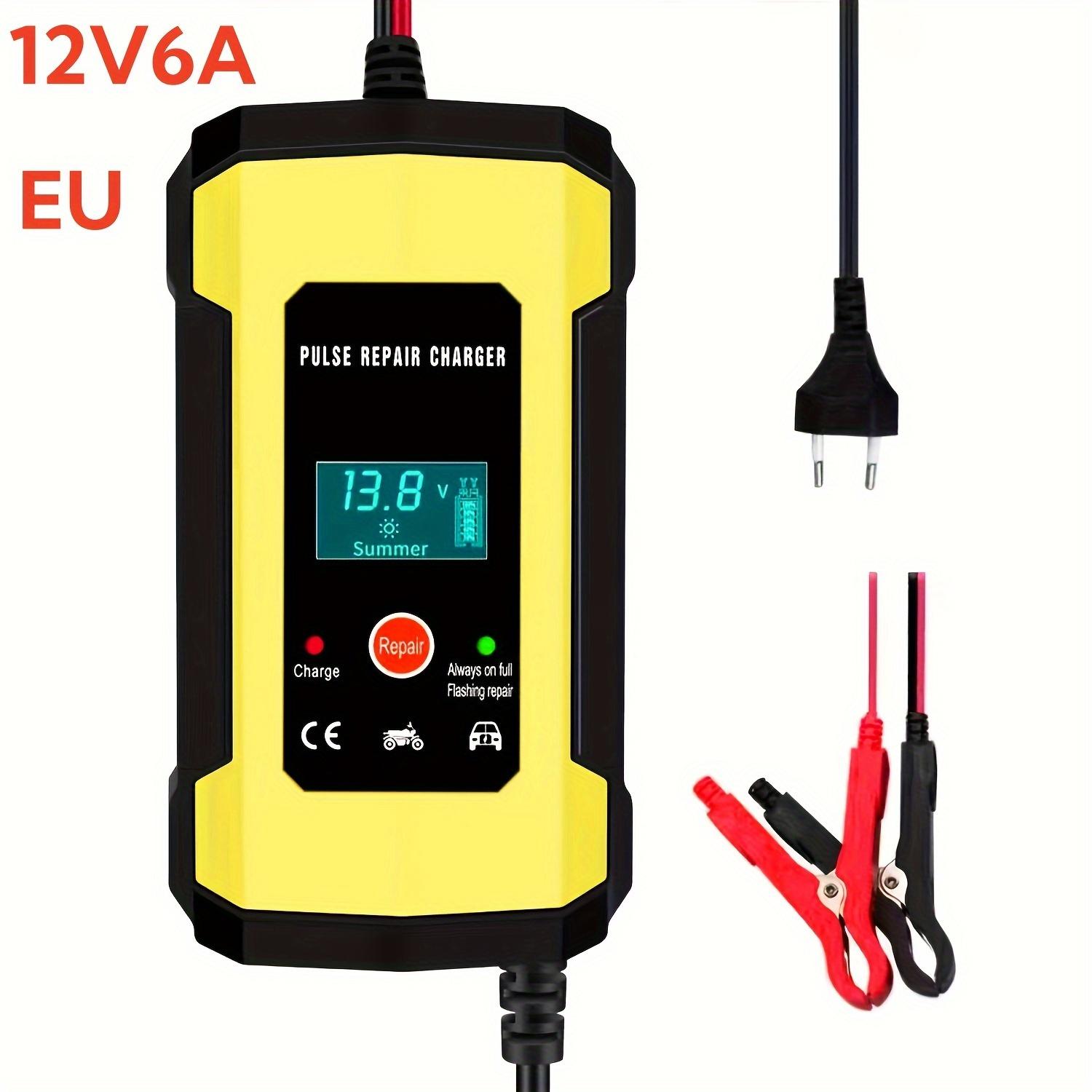 12V 6A Intelligent Pulse Repair LCD Display For Auto Motorcycle Car Battery Charger Smart Fast Charger