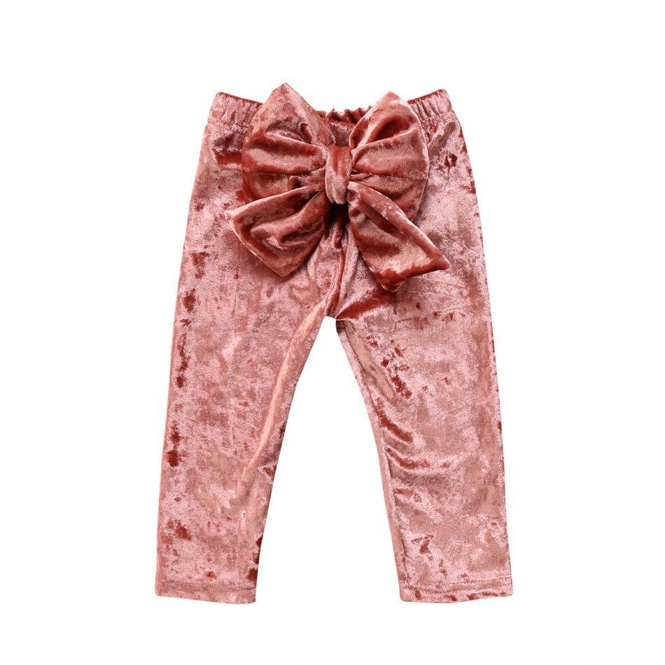 

Fashion Toddler Kids Baby Girl Bowknot Bottoms Pleuche Long Pants Leggings Clothes 3-4 Years бордовий