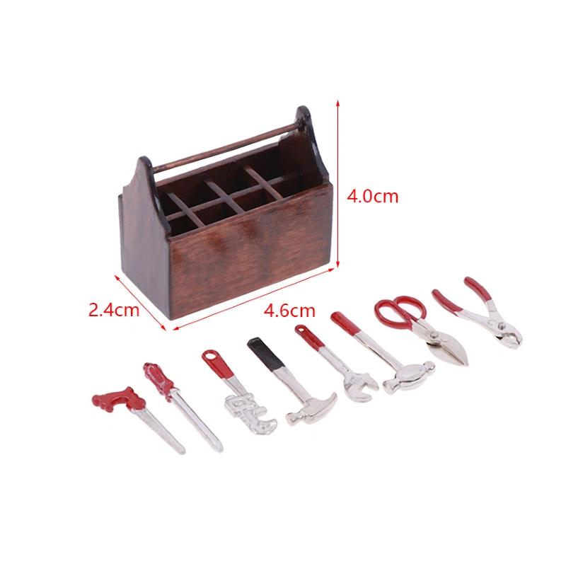 1set 1:12 Dollhouse Miniature Toolbox Handmade Doll House Accessories Tools Sets For Kids Creative Play