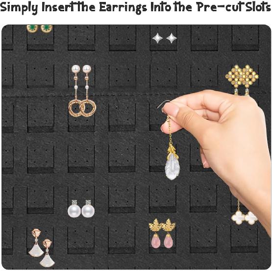 2 Pcs Hanging Earring Holder Organizer, Soft Felt Earring Organizer, Large Earring Holder, Holds Up To 600 Pairs, Wall Mount Earring Storage for
