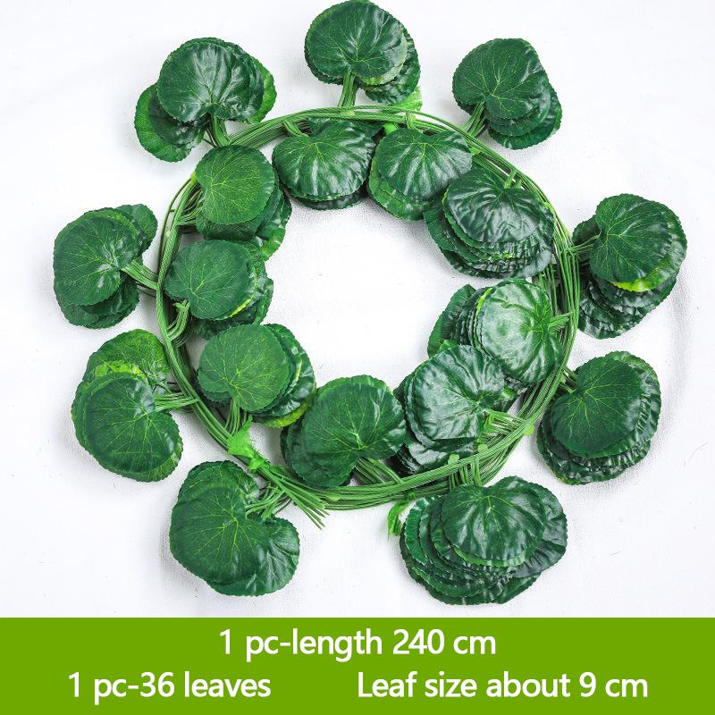 12-Piece Discount Set Ivy 240Cm Green Plastic Artificial Plant Leaf Vine Wedding Arch Home Bathroom Decoration Garland Party
