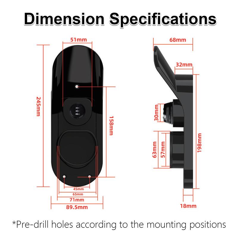 EVqiaoyi Lockable Type 1 EV Charger Holder Wall Mount J1772 Charging Nozzle Bracket Charging Cable Hook with Anti-Theft Lock