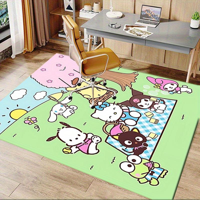 Office Rug Hello Kitty, Picnic Anti-Slip Rug, Machine Washable for Living Room, Bedroom, Office, Multiple Sizes, Bedroom Mat, Decorative Mat, Durable