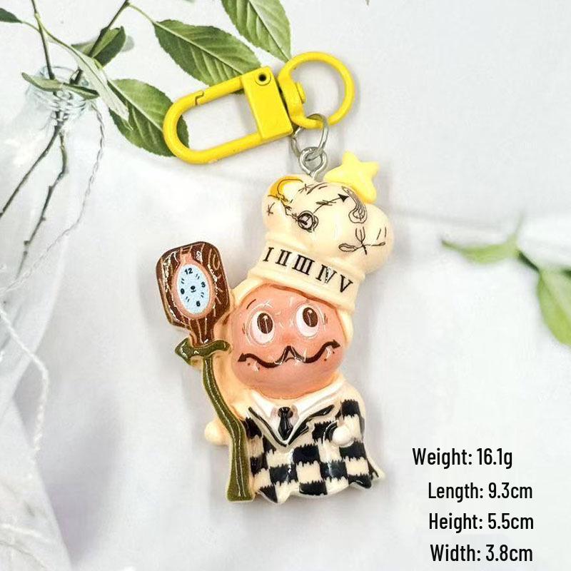 Large Cute Starman Keychain Pendant Resin Accessory for Bags and Jewelry