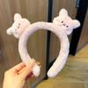 Cute Wool Rabbit Head Headband for Women Ladies Head Wears Princess Girls Lovely Bunny Head Hoop
