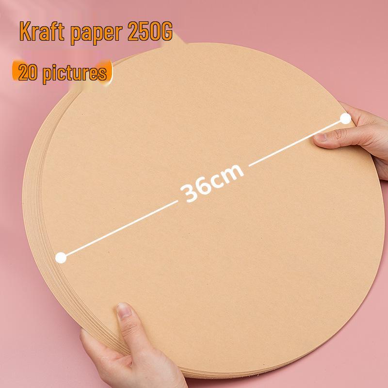 Hârtie Artizanală Rotundă Kraft Yuanhao pentru Pictură - Alb & Negru, 25/29cm