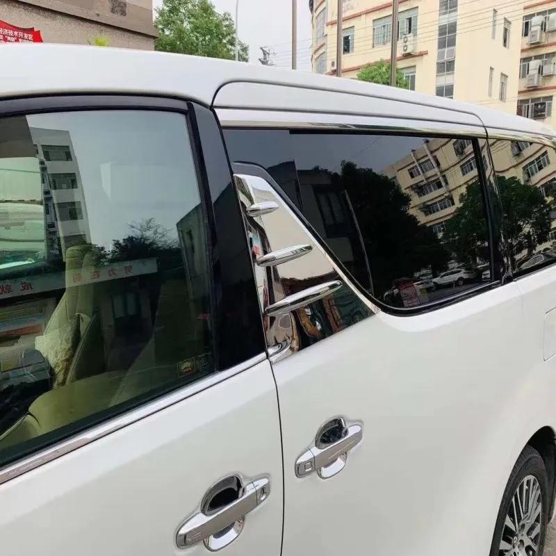 For Toyota Alphard Vellfire 30 Series 2016- ABS Carbon Car Exterior Accessories B C Pillar Trim Rear Window Quarter Cover