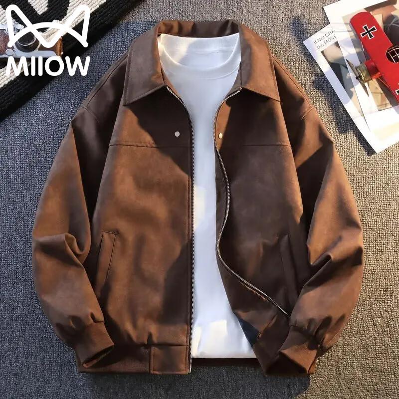 

Mao Ren Men s Autumn/Winter Leather-Look Windproof Jacket XL