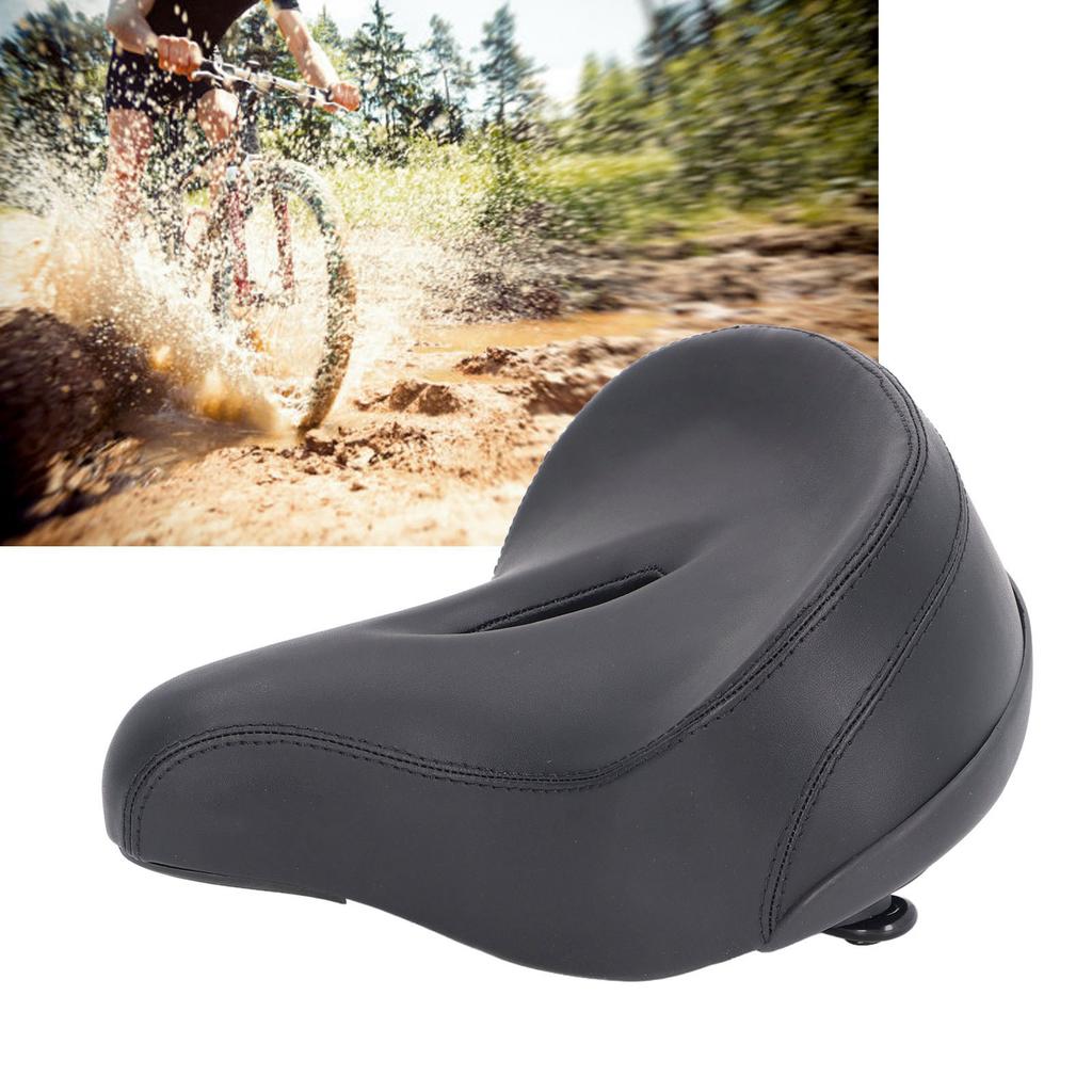 Comfortable Bike Seat for Women Men PVC Leather Shock Absorbing Foam Padded Bike Saddle Cushion Replacement for Mountain Road Bike