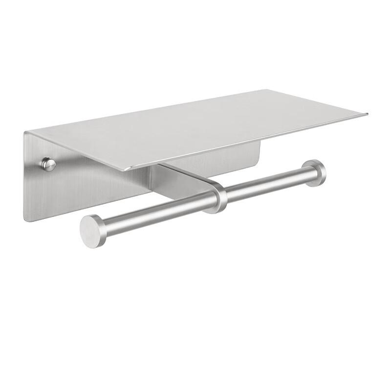 Wall-Mounted Bathroom Toilet Paper Holder with Phone Shelf