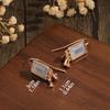 A Pair of Fashionable Synthetic Zircon Creative Women's Earrings with Retro and Fashionable Design