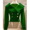 2026 Autumn/Winter French Chic White Lapel Knitwear: Women's Elegant, Waist-Cinched Slimming Sweater.
