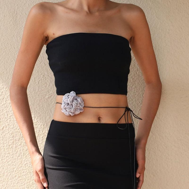 Fabric Flower Choker Necklace Handcrafted Blossom Tie Adjustable Simple Design Elegant Floral Collar Suitable for Party