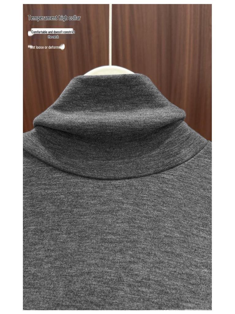 Women's Retro Velvet Turtleneck: Thickened Petite Korean Style Long Sleeve for Autumn/Winter 2026