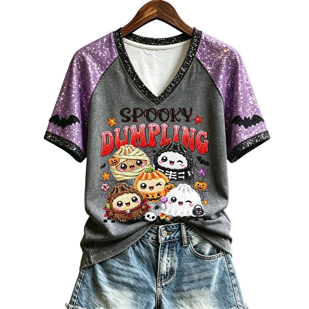 Women's Cute Halloween Printed Short Sleeve T-Shirt
