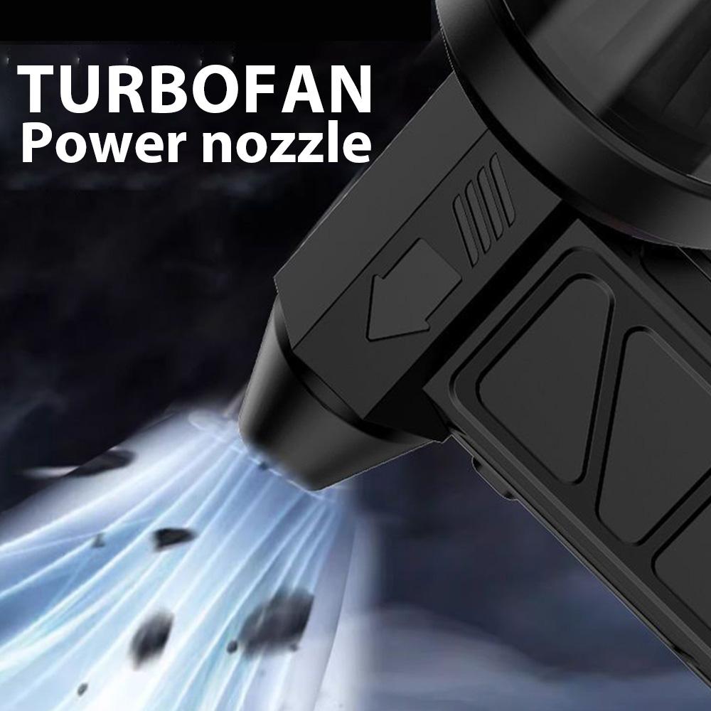 Mini Air Blower With Extra Nozzle 180000RPM Turbo Jet Fan Wind Speed 53m/s Electric Blower Multifunctional Blowing Dust Dryer