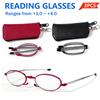 2pcs Men & Women - Foldable, +1.0 To +4.0 Strength, Oval Frame, Lightweight & Stylish Design, Perfect for Reading, Travel