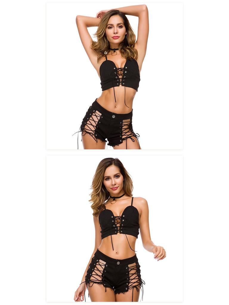 860# New European and American Women's Denim Shorts - Summer/Autumn Sexy High-Waisted Hot Pants for Nightclub.