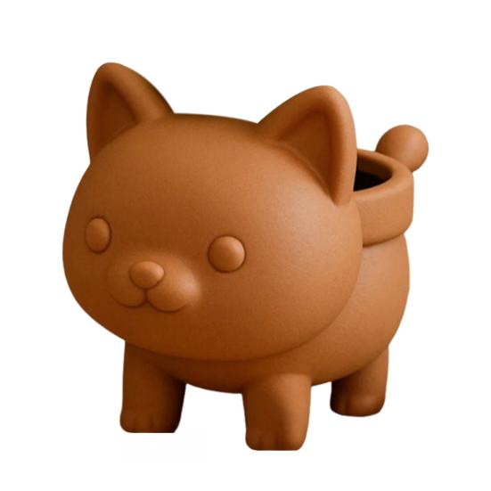 Cat Flower Pot Tabletop Decor Succulents Planter 3D Printed Kitten Plant Pot for Succulents Cactus Home Office Desk Decor
