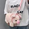 Pig Plush Mini Bag For Women With Zipper Closure And Inner Pocket For Daily Use