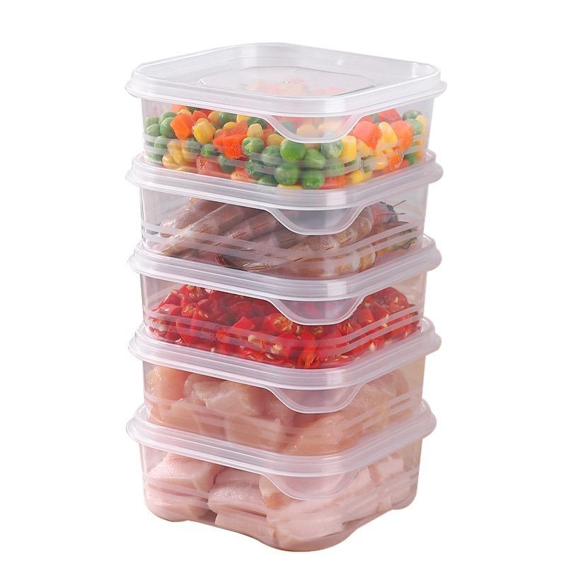 Refrigerator Frozen Meat Box Grid Freezing Box Sealed Box Fresh-Keeping Box Onion Ginger Garlic Rice Sub-Packing Box Preparation Box