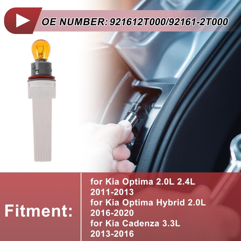 X Autohaux 1 Pc Front Turn Signal Light Socket for Kia Optima 2.0L 2.4L 2011-2013 Lamp Bulb Connector with Light Bulb