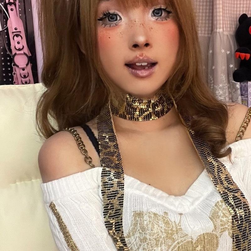 Leopard Pattern Sequins Mesh Scarf Breathable and Comfortable Silk Scarf For Various Parties And Music Festival